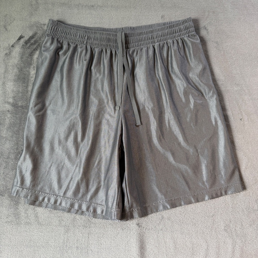 Vintage Starter Mens Dazzle Basketball Gym Shorts Baggy Shiny Grey Y2K Large XL